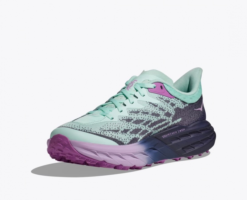 Turquoise / Purple HOKA Speedgoat 5 Women's Trail Running Shoes | 90UXYWATB