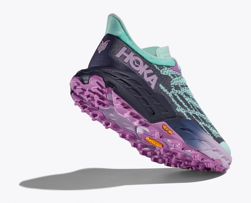 Turquoise / Purple HOKA Speedgoat 5 Women's Trail Running Shoes | 90UXYWATB