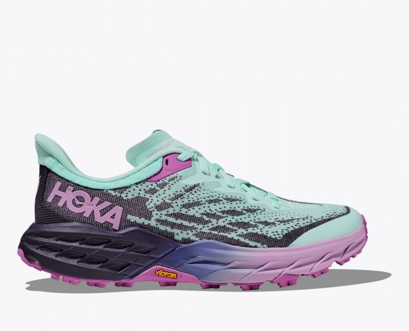 Turquoise / Purple HOKA Speedgoat 5 Women\'s Trail Running Shoes | 90UXYWATB