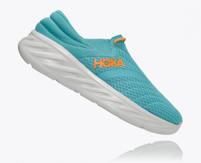 Turquoise / White HOKA Ora Recovery 2 Men's Slip On Shoes | 09TCEOHSZ