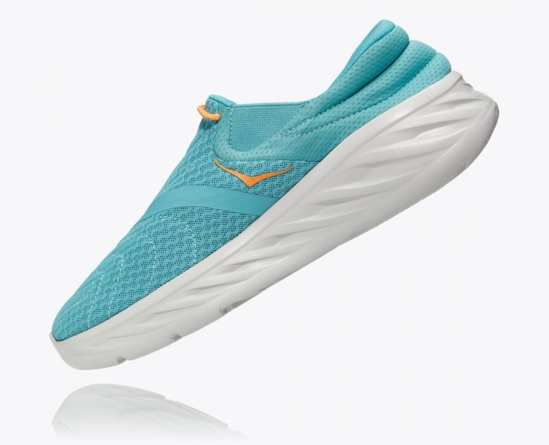 Turquoise / White HOKA Ora Recovery 2 Men's Slip On Shoes | 09TCEOHSZ