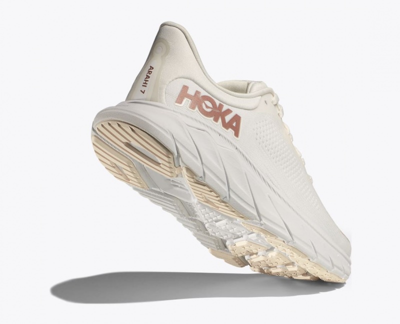 White HOKA Arahi 7 Women's Running Shoes | 74DEFVRIK