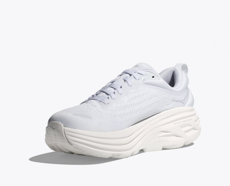 White HOKA Bondi 8 Men's Running Shoes | 08JDKGESW