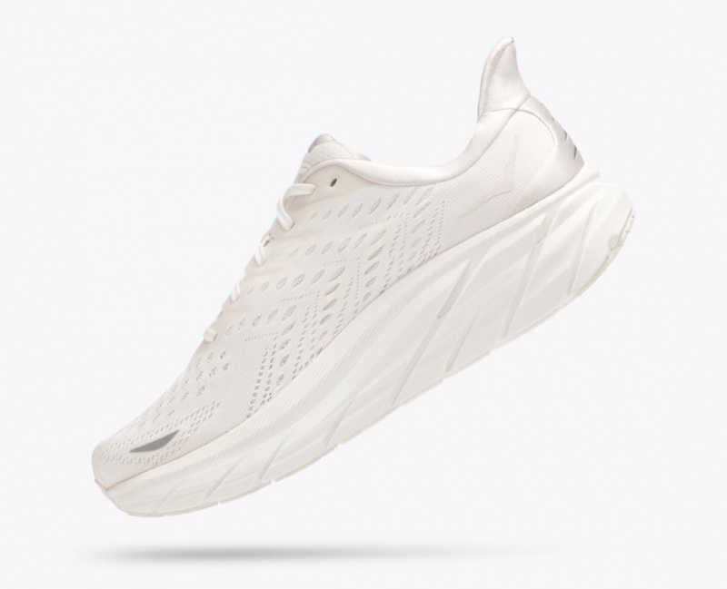 White HOKA Clifton 8 Men's Running Shoes | 97HRSPOEZ