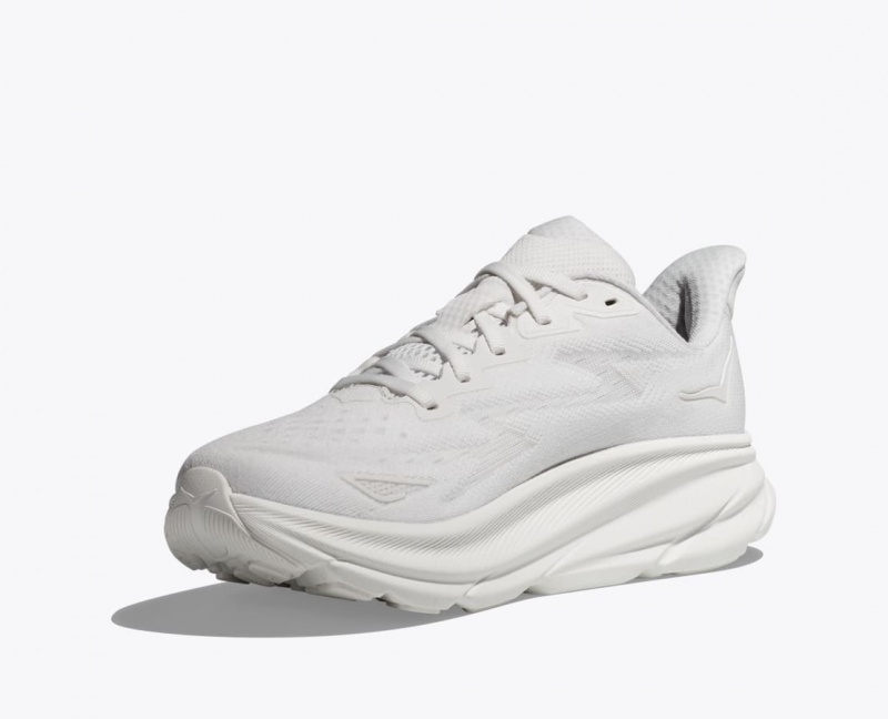 White HOKA Clifton 9 Men's Running Shoes | 49IYTVQZG