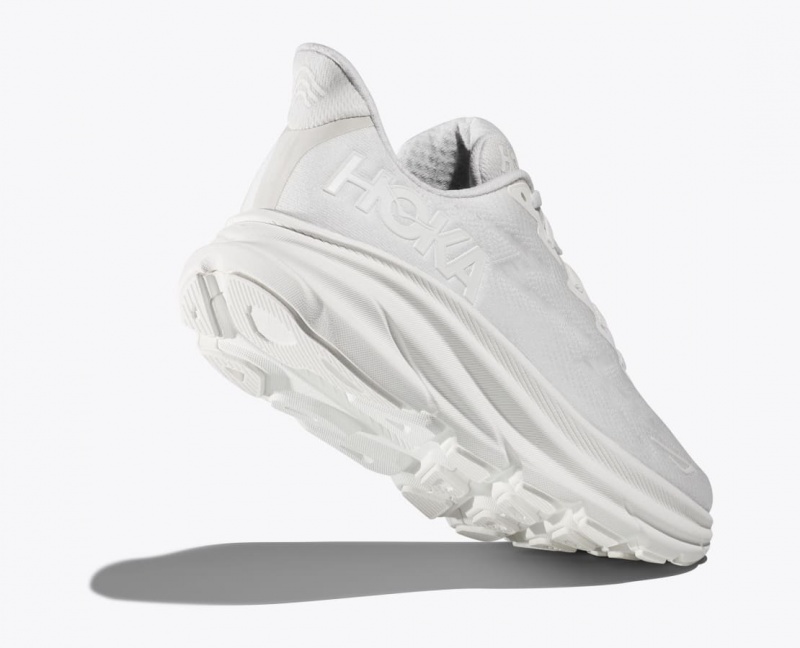 White HOKA Clifton 9 Men's Running Shoes | 49IYTVQZG