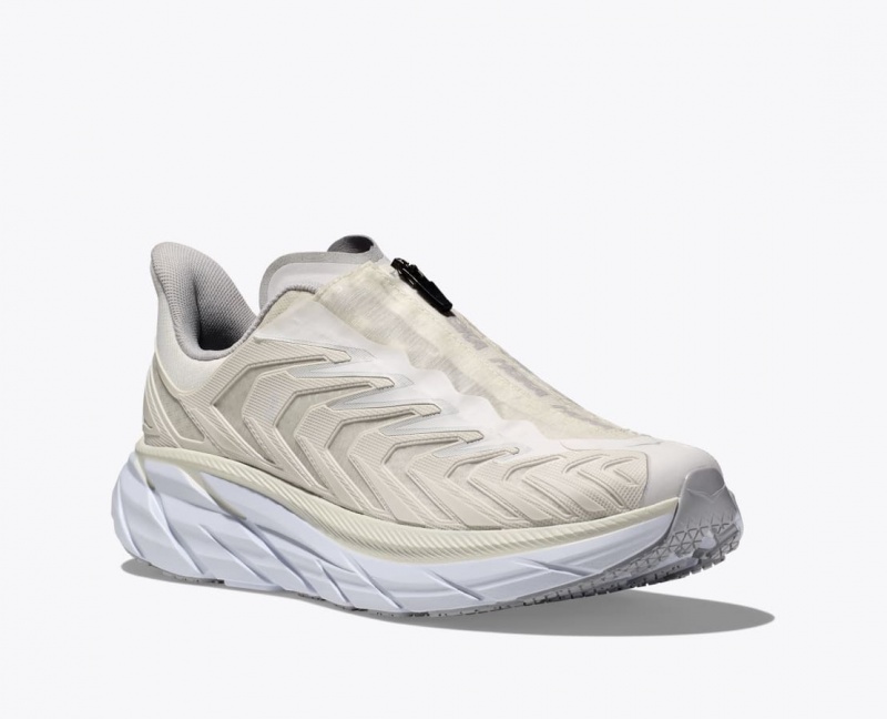 White HOKA Project Clifton Women's Sneakers | 01CHPRMVL