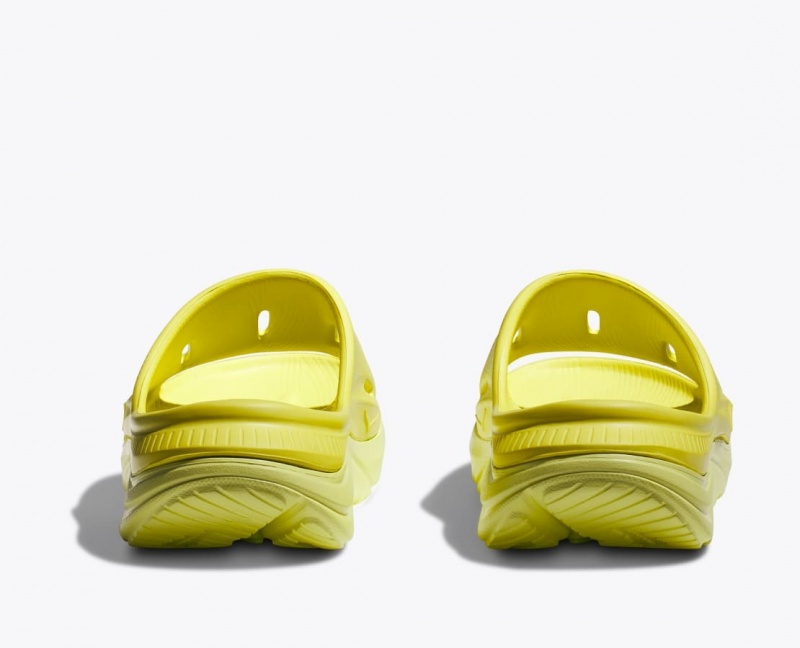 Yellow HOKA Ora Recovery 3 Kids' Slides | 39NDYURBX